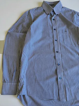 Camisa manga larga Vintage Rayas Azul 90s Gendive