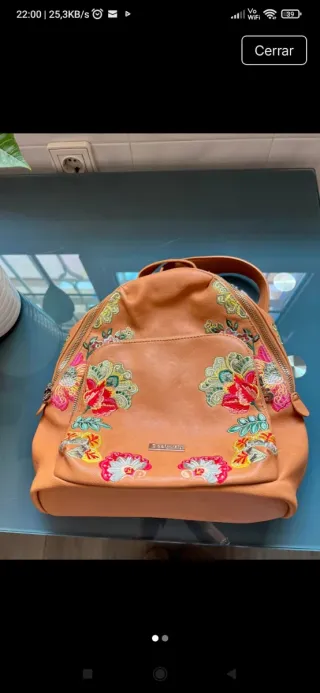 Mochila Desigual Flores Naranja