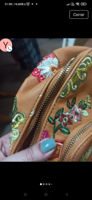 Mochila Desigual Flores Naranja