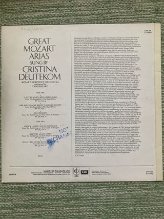 Vinilo Great Mozart Arias - Cristina Deutekom
