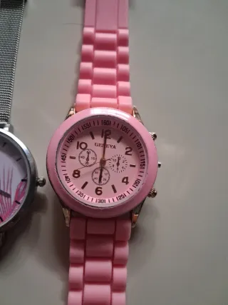 Pack 2 Relojes Geneva Rosa y Plateado