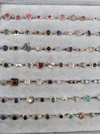 Anillos Plata Ley 925 con Piedras naturales