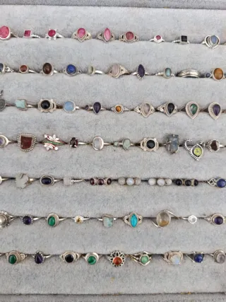 Anillos Plata Ley 925 con Piedras naturales