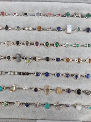 Anillos Plata Ley 925 con Piedras naturales