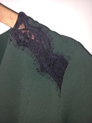 Vestido Mango Audrey Verde Botella Talla XS