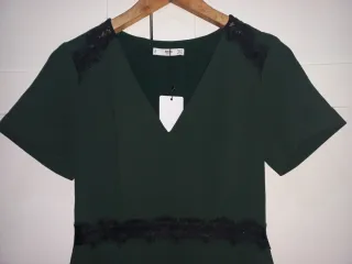 Vestido Mango Audrey Verde Botella Talla XS