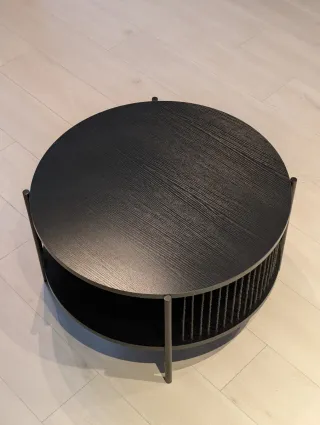 Mesa de centro redonda madera y metal
