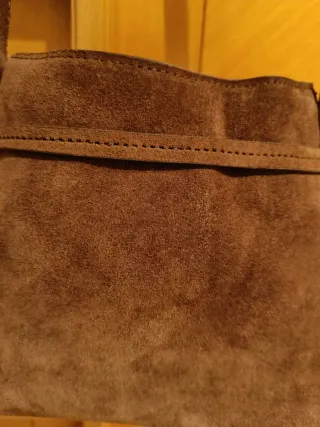 Bolso bombonera ante hombro/bandolera de ante