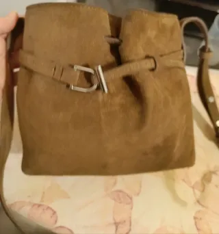 Bolso bombonera ante hombro/bandolera de ante