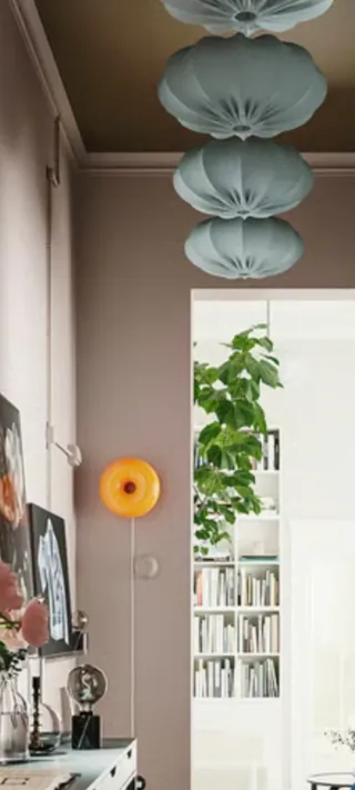 Pantalla lámpara techo ovalada turquesa