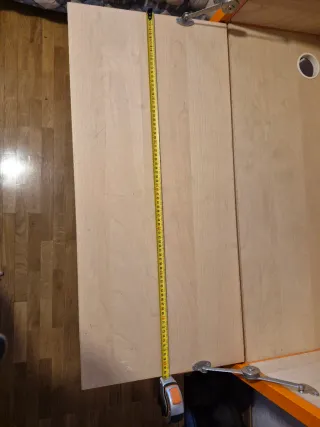 Escritorio abatible de metal y melamina color haya