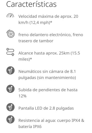 Patinete Eléctrico Ninebot E2 E Dgt