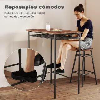 A ESTRENAR-MESA ALTA + 2 TABURETES DE BAR