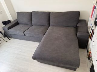Sofá Kivik 3 plazas chaise longue gris