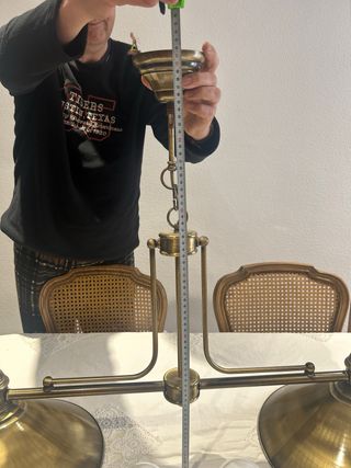 Lámpara colgante dorada mesa comedor/billar