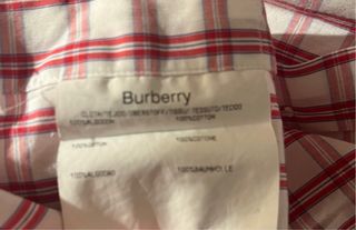 Camisa Burberry cuadro rojo manga corta talla 5XL