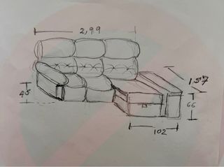 Sofá chaise longue 3 plazas eléctrico gris