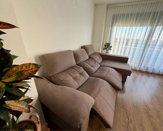 Sofá chaise longue 3 plazas eléctrico gris