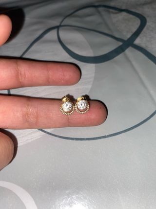 Pendientes Pandora Oro y Blanco