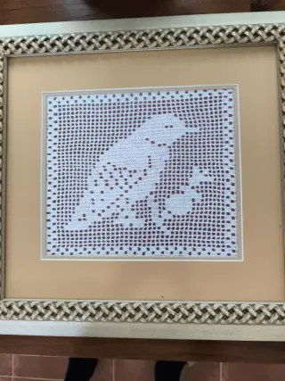 Set di 2 quadri decorativi beige e bianco