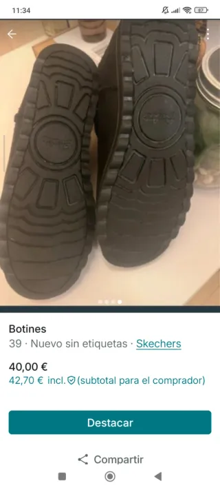 Botines Skechers Mujer Talla 39 Negros