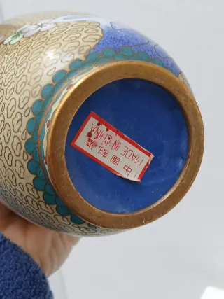 Vaso Cinese Cloisonné Fiori Ciliegio