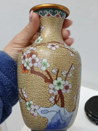 Vaso Cinese Cloisonné Fiori Ciliegio