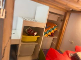 Letto a castello in legno con scivolo