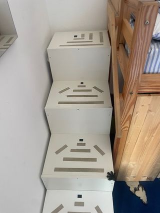 Letto a castello in legno con scivolo