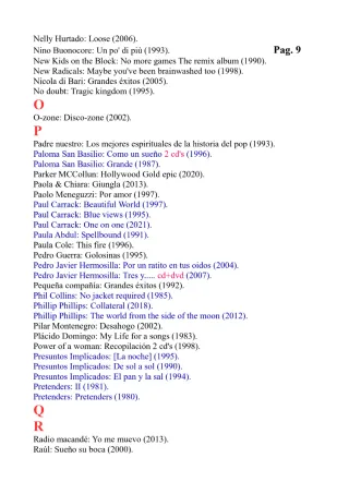 Cds's originales, Listado n°:2. Más de 600 titulos