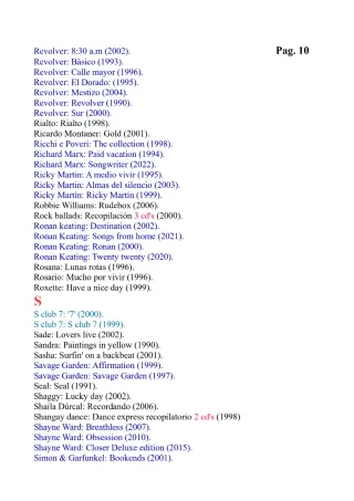 Cds's originales, Listado n°:2. Más de 600 titulos