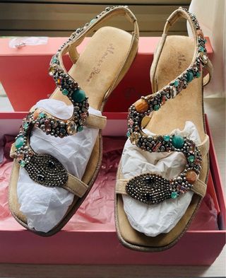 Sandalias Alma en Pena Beige Multicolor