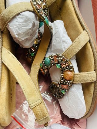 Sandalias Alma en Pena Beige Multicolor