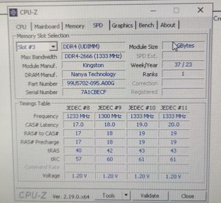 RAM Kingston 8GB DDR4 2666MHz CL19