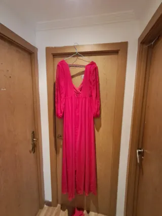 Vestido fiesta largo rosa/rojo