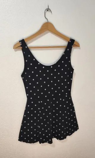 Vestido Pagaone Negro Lunares Talla S