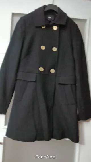 Abrigo negro talla 38