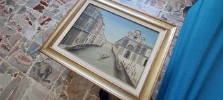 Dipinto Vintage olio Tela Firmato, G Isolani  93 x