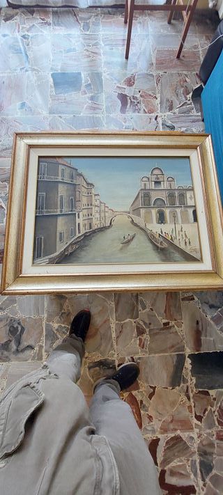 Dipinto Vintage olio Tela Firmato, G Isolani  93 x