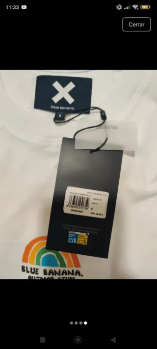 Camiseta Blue Banana Unisex Blanca Talla S