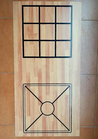 Tablero Multijuegos madera Ajedrez, 3 en raya..