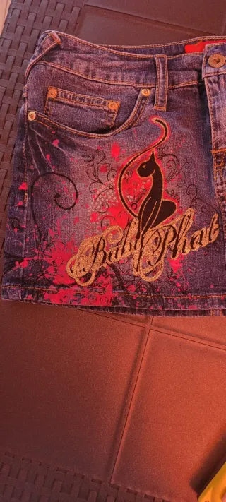 Falda vaquera Baby Phat con estampado