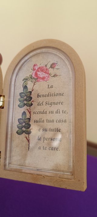 Dittico Ricordo di Lourdes con preghiera, Plastica