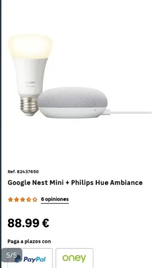 Kit Google Nest Mini + Philips Hue