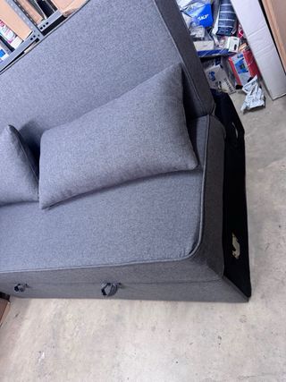 Sofá Cama 2 Plazas Gris Tela