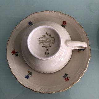 6 Tazze di caffè in porcellana con piatti