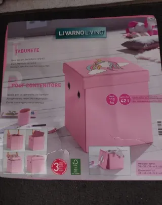 Baúl infantil con unicornio