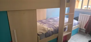 Dormitorio juvenil litera con cajones