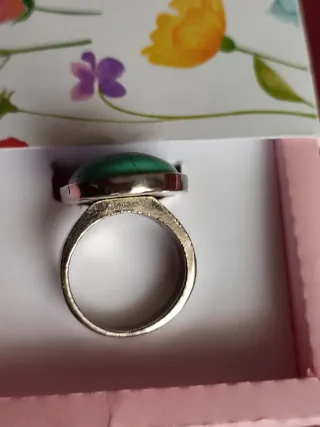 Anillo Plata Turquesa Natural Ovalada