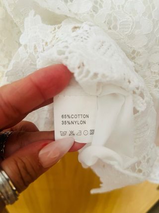 Blusa de encaje blanco talla única